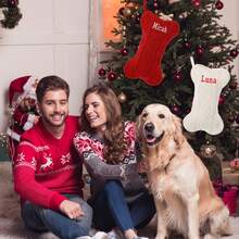 1PC spersonalizowana skarpeta świąteczna dla psa, spersonalizowana skarpeta świąteczna dla psów, skarpeta w kształcie kości dla psa, duże skarpety dla zwierząt domowych, wisząca skarpeta świąteczna dla psa dla psów, kotów i zwierząt domowych