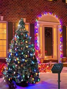 1pc Strawberry Solar String Lights - Durable Outdoor Decorations For Garden, Patio, And Holiday Celebrations - Multicolor - View 2