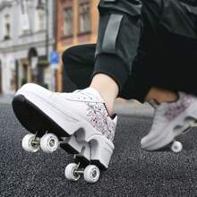 preyrocbirds Scarpe con rotelle, pattini a rotelle, skateboard, scarpe per bambini con rotelle, scarpe da pattinaggio, scarpe da ginnastica con ruote per ragazze e donne