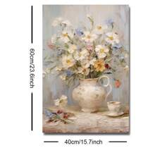 Set di 1 stampa su tela di un quadro botanico di fiori primaverili vintage senza cornice, in stile rustico, floreale malinconico, decorazione in stile di fattoria, dipinto vintage per camera da letto, dormitorio, appartamento, soggiorno, decorazione per casa moderna minimalista