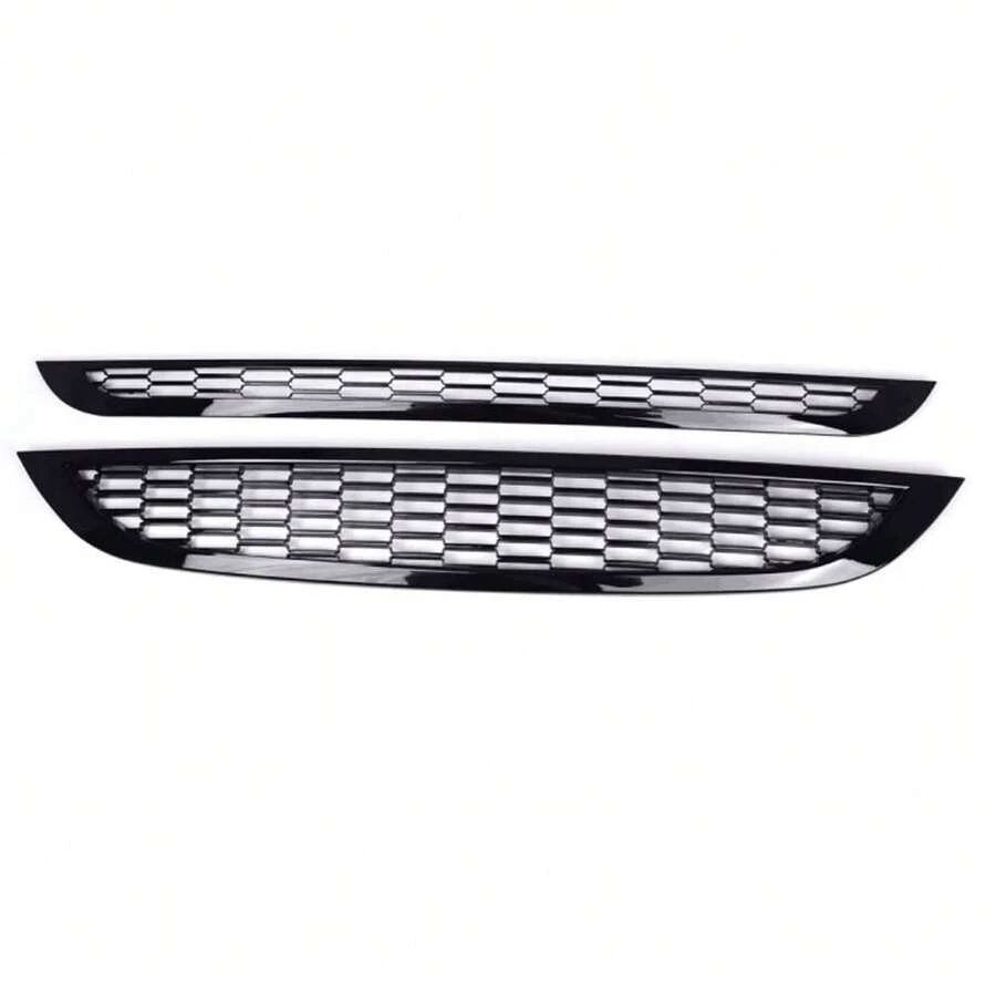 Car Front Upper And Lower Grille Compatible With MINI One&COOPER R50 R52 R53 51137026202 51137133847 Front Bumper Hood Honeycomb Mesh Grille Guard Trim Cover 2PCS - Black - View 1