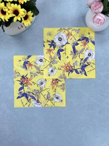 Flowers And Grass Paper Napkins Table Decorations Disposable Birthday Party Serviettes - Multicolor - View 9