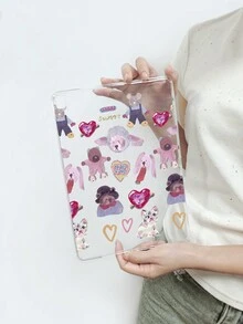 狗卡通油画风格可爱动物猫和熊透明保护壳兼容 iPad Pro 11 英寸、iPad Air2、iPad Air 5th Gen 2022 和其他 iPad 型号 - 彩色 - 查看 12