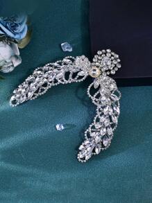 1 件迷人新娘额头珠宝头带带水晶装饰，女士发饰，适合婚礼、派对、摄影 - 銀色 - 查看 6