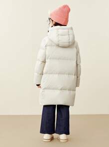 mini bala Heat-Retaining Cold-Proof Long Down Jacket For Boys, Girls, And Families Winter Collection - Light Khaki - View 3