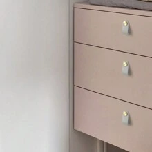 2 件欧式皮革橱柜门把手，适用于儿童房、抽屉、橱柜、衣柜、梳妆台、美式家具、铝合金合成皮革拉手。含螺丝。 - 彩色 - 查看 6