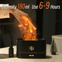 Aroma Diffuser Air Humidifier Ultrasonic Cool Mist Maker Fogger Led Essential Oil Flame Lamp Difusor 3D Simulation Flame Aromatherapy Machine USB Home Fragrance Small Appliances Desktop Colorful Flame Humidifier - Flame - View 5