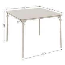 Fulvari 34-Inch Folding Table,Portable Square Folding Table,Black Metal Folding Table With PU Soft Cushion,Suitable For Living Room,Office, Camping,Indoor And Outdoor Use Black/ - Beige - View 5