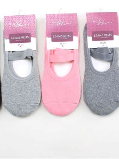 Kit  1a 5  PARES Meia Sapatilha Antiderrapante Pilates YOGA Feminina Estampada