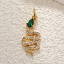 1 chiếc mặt dây chuyền hình rắn tròn mạ vàng Zirconia màu đồng, phụ kiện trang sức tự làm cho phụ nữ - Nhiều màu - Xem 12