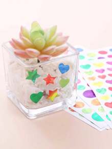 690pcs-Valentine's Day Holographic Rainbow Heart Stickers, Valentine's Day Gift Decoration Small Stickers For Reward, Sparkly Holographic Stickers, Glitter Foil Stickers For Behavior Reward Chart And DIY Decoration For Reward, Behavior Chart, Student Planner