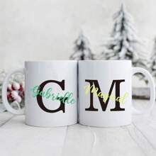 Personalized Mug | Initial Name Mug | Customized Name | Personalized Gift | Coffee Cup | Customized Mug | Initial Name Mug | Birthday | Wedding - White - View 2