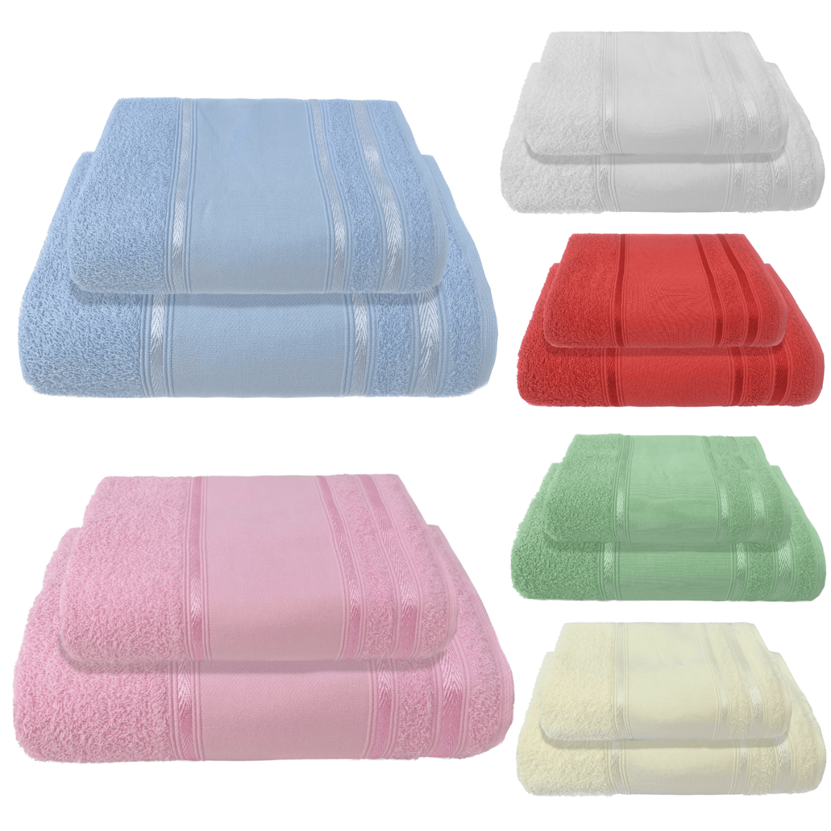 Kit/Set Of 2 Towels 1 Bath + 1 Face For Russian Stitch Embroidery