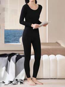 CXYIN 1 Juego de ropa interior térmica suave y cómoda para mujer, resistente a las pelusas, traje de ropa interior térmica para primavera/otoño