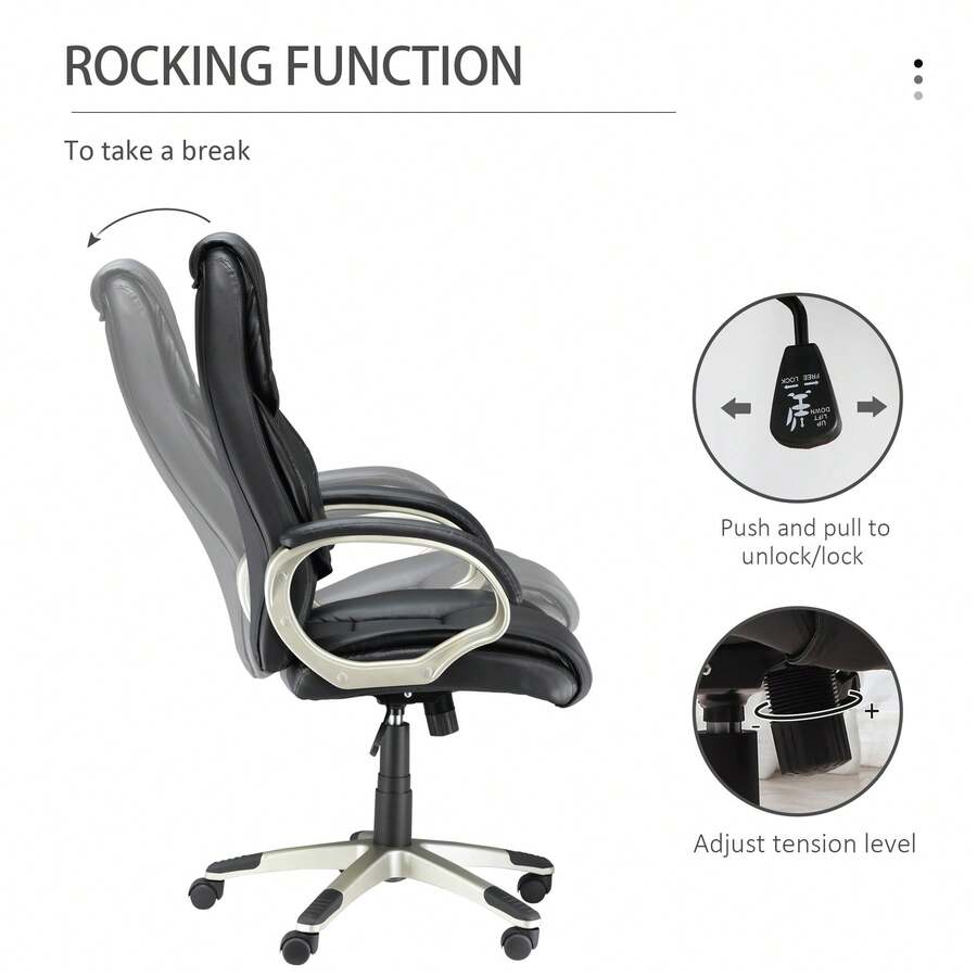 Office Chair, Computer Desk Chair, Faux Leather Swivel