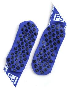 1 Pair Non-Slip Dot Grip Compression Soccer Socks, Breathable Professional Match Sports Socks, Thick Terry Lining, Unisex