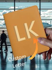 1pc Custom Initial Letter Passport Wallet, Personalized Passport Holder Cas Travel Wallet, Personalized Passport Holder - PU Leather - Foil Monogram, Custom Initial Letter Lightweight PU Leather Passport Covers For Teens For Travel For Back To School, Monogram Passport Holder Custom Passport Bag, Couples Gift, Anniversary Gift, Mother's Day Unique Gift, Gift For Mom, Dad, Wife, Husband, Girlfriend, Boyfriend, Gift For Him/ Her. - Multicolor - View 16