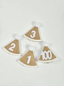 1 Stück, Boho 1., 2., 3., 100-Tage-Geburtstagsmütze, Geburtstagsparty-Feiermütze, Stimmungsvolle Ankleide-Kopfbedeckung, Fotoautomaten-Requisiten, Geburtstagsgeschenk für Jungen und Mädchen