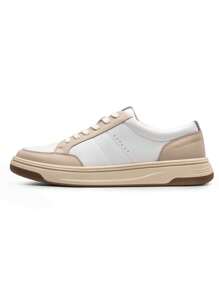 New 2025 Men's Modern Casual Fashion Dual-Color Outsole College Walking Sneakers - 杏色 - 查看 7