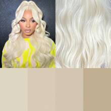 13x4 Lace Front Wigs Blonde Lace Frontal Wig 613 HD Lace Body Wave Pre Plucked Tiny Knots 26 Inch  Long Wavy Synthetic Lace Wig - Tóc vàng bạch kim - Xem 4