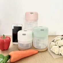 1pc Wireless Electric Garlic Masher, 8.45oz/3.38oz, Mini Wireless Portable Garlic Chopper, USB Rechargeable Garlic Press, Easy To Clean, Chili/Onion/Vegetable/Garlic Food Processor