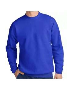 Unisex Round Neck Sweatshirt Hoodie Crew Neck Various Colors - azul real - Ver 2