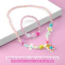 Since84 Children's Touch Digital Bracelet Watch Pink All In Resistant Silicone Anti-Allergic And Waterproof Ideal For Your Princess Comes With Pendant Necklace And Bracelet Set With Colorful Beads A Special Gift - Hồng - Xem 4