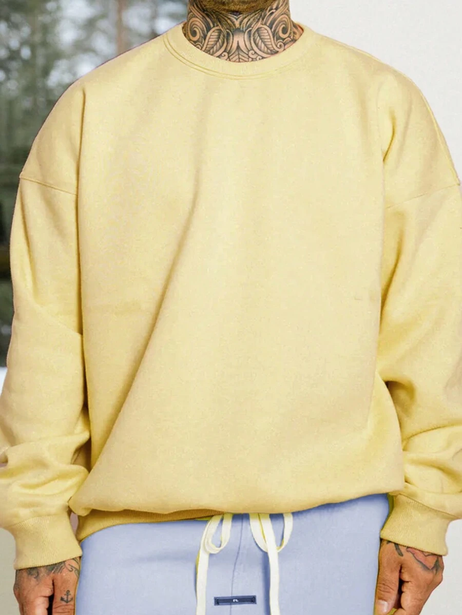 Plus Size Letter Print Crew Neck Casual Pullover Sweatshirt - Apricot - View 1