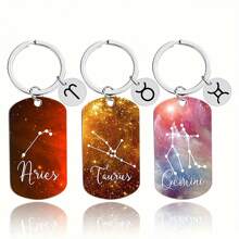 Stainless Steel 12 Zodiac Sign Keychains - With Ring Keychain, Zodiac Design, Suitable For Backpack And Wallet Decoration, Single, Ideal Gift For Valentine's Day - Women Keychain (Aries/Taurus/Gemini/Libra/Capricorn) Car Accessories Cute Goth Y2k Bag Accessories Lanyards With Id Holder Car Accessories Bag Charms