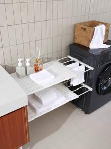 1 pieza Divisor de almacenamiento retráctil sin olores para armarios, mueble de partición de cocina, estantería en capas para dormitorio, estantería de baño - Multicolor - Ver 3