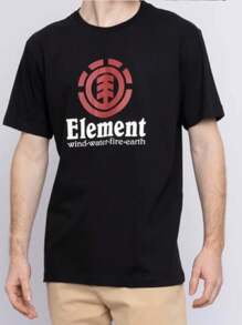 Element Skateboard T-Shirt Skate Shirt Blouse Unisex Men Women 100% Cotton Top Premium Streetwear New Release Fast Shipping Various Colors!! Plus Size - 黑色 - 查看 2