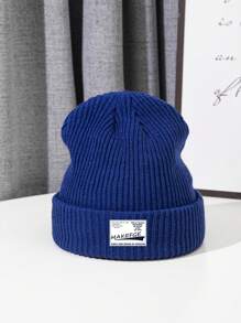 1pc Sports Elastic Extra Long Knit Beanie Cap, Warm Outdoor Skiing Hiking Cap With Cloth Label, MAKEFGE