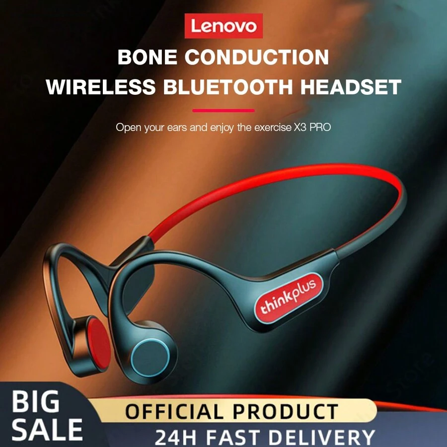 Lenovo 骨传导耳机 X3 Pro 蓝牙 Hifi 耳挂式无线耳机带麦克风防水耳塞