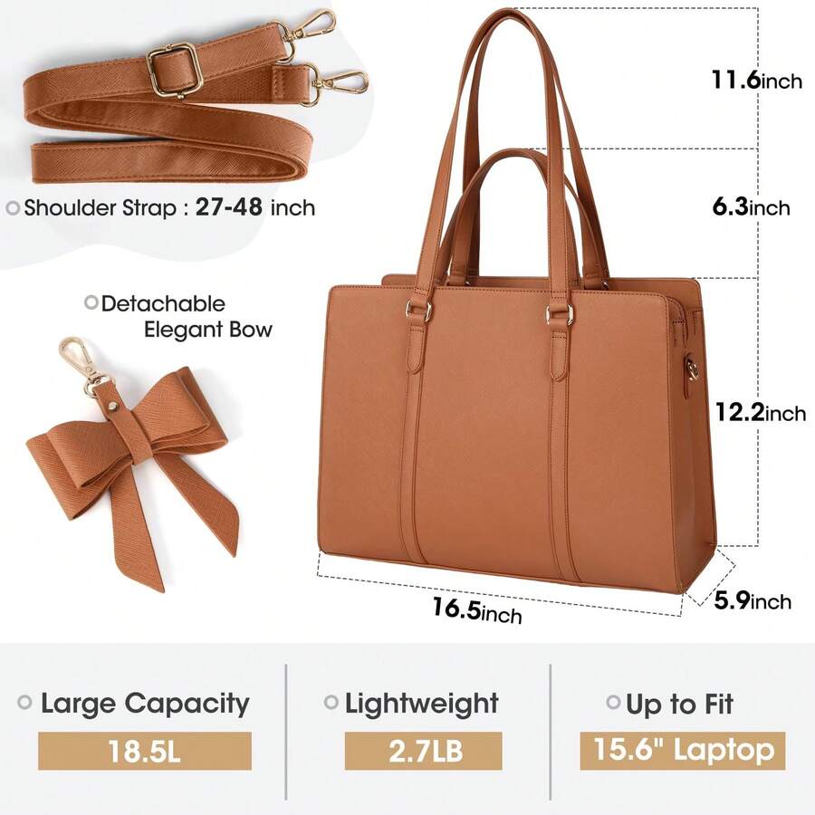Laptop Tote Bags For Women 15.6 Inch Ladies Leather Laptop Handbags
