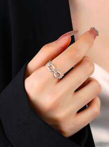 GAGAFEEL 1pc Niche Design, Fashionable S925 Sterling Silver Open Ring Suitable For Women To Wear Daily
