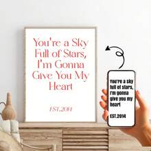 1Pc Custom Quote Print, Custom Poster Print, Custom Quote Sign, Personalised Quote Print, Custom Print, Custom Canvas Wall Art, Valentine's Day, Valentine's Day Decor Gifts Birthday Graduation,Home Refresh,Festive Calendar - Multicolor - View 5