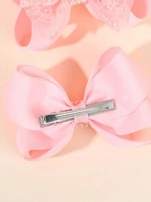 1 kẹp tóc nơ ngọc trai giả thời trang cho bé gái khi quay lại trường, kẹp tóc cá sấu bằng vải cho trẻ em, phụ kiện tóc dễ thương cho trẻ mới biết đi làm quà tặng tiệc - kẹp tóc nơ - Xem 5