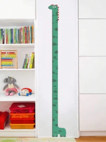 1 件 PVC 生长图表贴纸，卡通长颈鹿图案身高尺墙贴，自粘墙纸用于房间装饰，适合家庭 - 彩色 - 查看 1