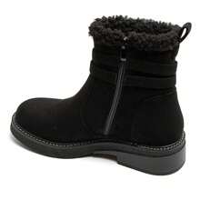Bottes d'hiver pour femmes avec double boucle, doublure chaude et semelle antidérapante - Noir - Voir 3