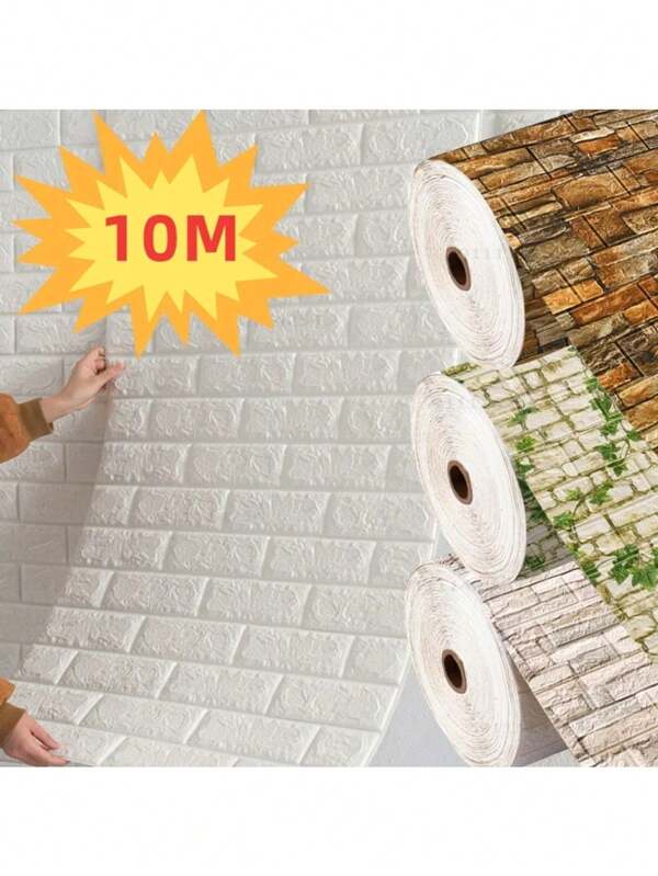 70cmx10m 3D Wallpaper Decoration Self-Adhesive Antique Foam Brick Wallpaper Living Room Bedroom Waterproof 3d Wall Sticker Wall Paper Wall Stickers Room Decor Wall Decor Personalised Stickers