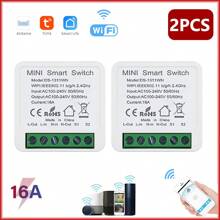 qaroota 迷你 DIY 智能开关涂鸦 WiFi 灯开关模块需要中性线 2 路定时器无线断路器适用于 Alexa Home - 彩色 - 查看 9
