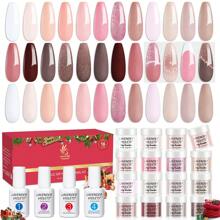 Lavender Violets Dip Powder, 20-tlg. Tauchpulversystem,weihnachtsgeschenk Nail French Colours Kit, Acrylpulver, Weiß, Rosa, Nude, Durchscheinend, für Maniküre, Nail Art mit Base&Top Coat, Aktivator, Brush Saver M962