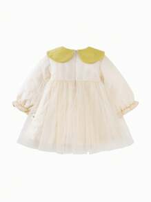 mini bala Girls' Sweet A-Line Dress Fall/Winter Princess Dress With Puff Sleeves