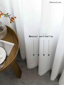 1pc Quay lại trường học, Tấm rèm cửa sổ bằng vải voan mỏng màu trắng hiện đại Harvest, Mềm mại, nhẹ cho phòng khách, phòng ngủ, Phù hợp với thanh treo rèm hoặc vòng cho cửa bếp, Trang trí nhà cửa - trắng - Xem 8