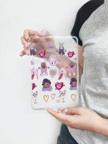 狗卡通油画风格可爱动物猫和熊透明保护壳兼容 iPad Pro 11 英寸、iPad Air2、iPad Air 5th Gen 2022 和其他 iPad 型号 - 彩色 - 查看 19