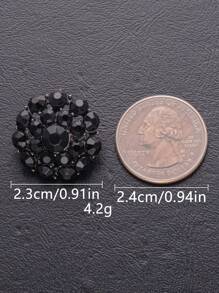 Set de 4 piezas de botones de metal con flores huecas y llenos de rhinestones, adecuados para abrigos de piel, camisas, suéteres de punto, trajes casuales, abrigos, manualidades DIY, joyería, zapatos, sombreros, cajas de regalo, bolsos - Multicolor - Ver 2