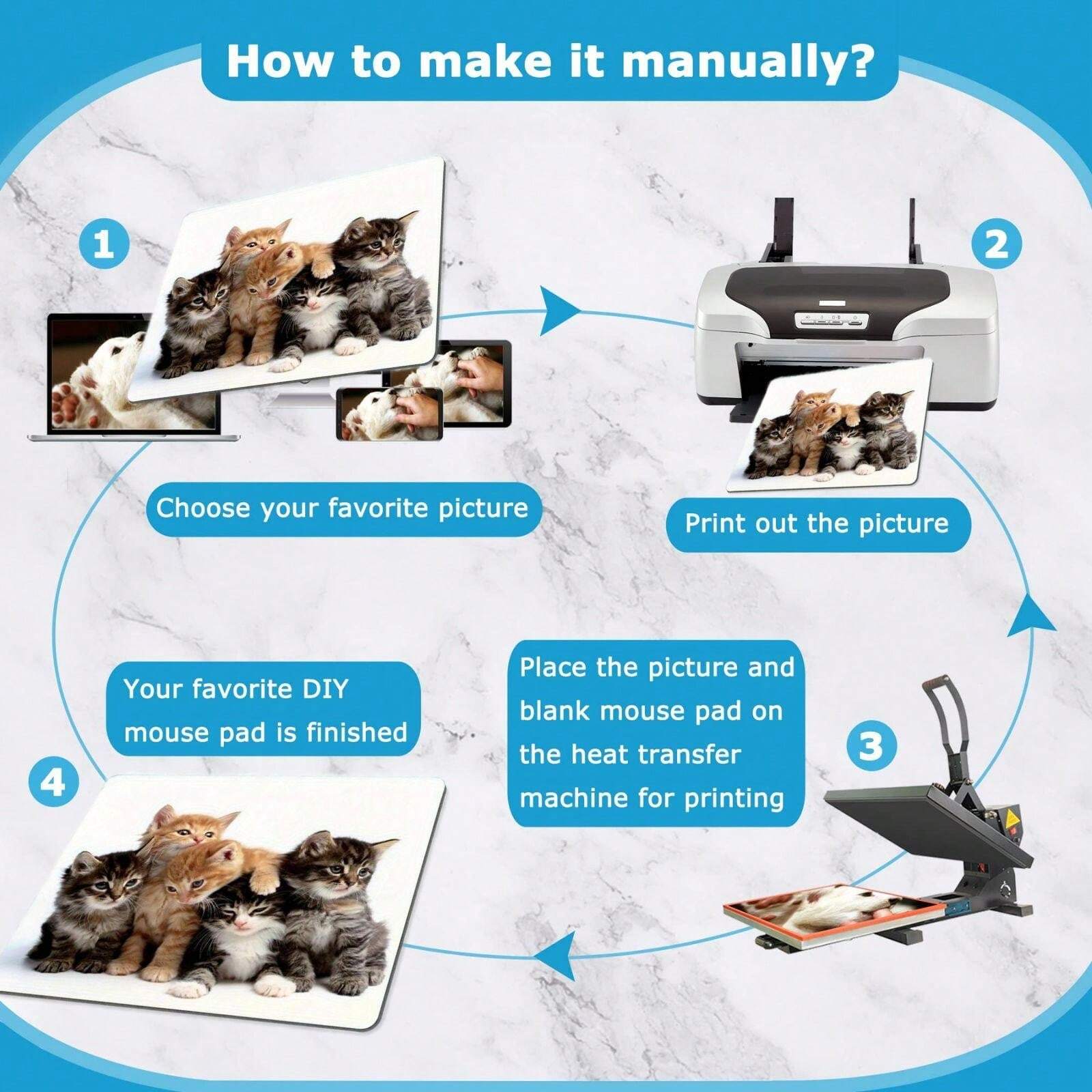 1/3/5pcs Custom Mouse Pads With Photos, Personalized Mouse Pads Add