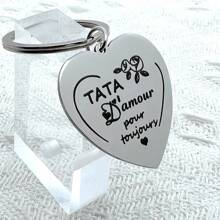 阿姨心形钥匙扣 - 不锈钢雕刻女士钥匙圈带扣 - 阿姨永恒的生日礼物配饰，汽车配饰，包包挂饰，背包装饰，适合上学、万圣节、教师节等场合，可作挂绳、证件套、汽车配饰、包包挂饰、圣诞节汽车配饰，也是送给朋友和姐妹的礼物创意。 - 銀色 - 查看 10