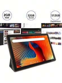 Coopers ZB10 10.1 Inch Android 12 Tablet With Case, RK3326S 4-Core 1.6Ghz/2GB RAM 32GB ROM/2.4G WiFi+WiFi 6/BT 5.2/FHD IPS Touch Screen/2MP+5MP Dual Camera/Type-C/G-Sensor/6000mAh/Supports 1TB SD Expansion (No Adapter) - 深灰色 - 查看 4