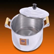 Polished Aluminum Cookware Set With Wooden Handle Size 14/16/18/20/22 - National Product - 灰色 - 查看 4